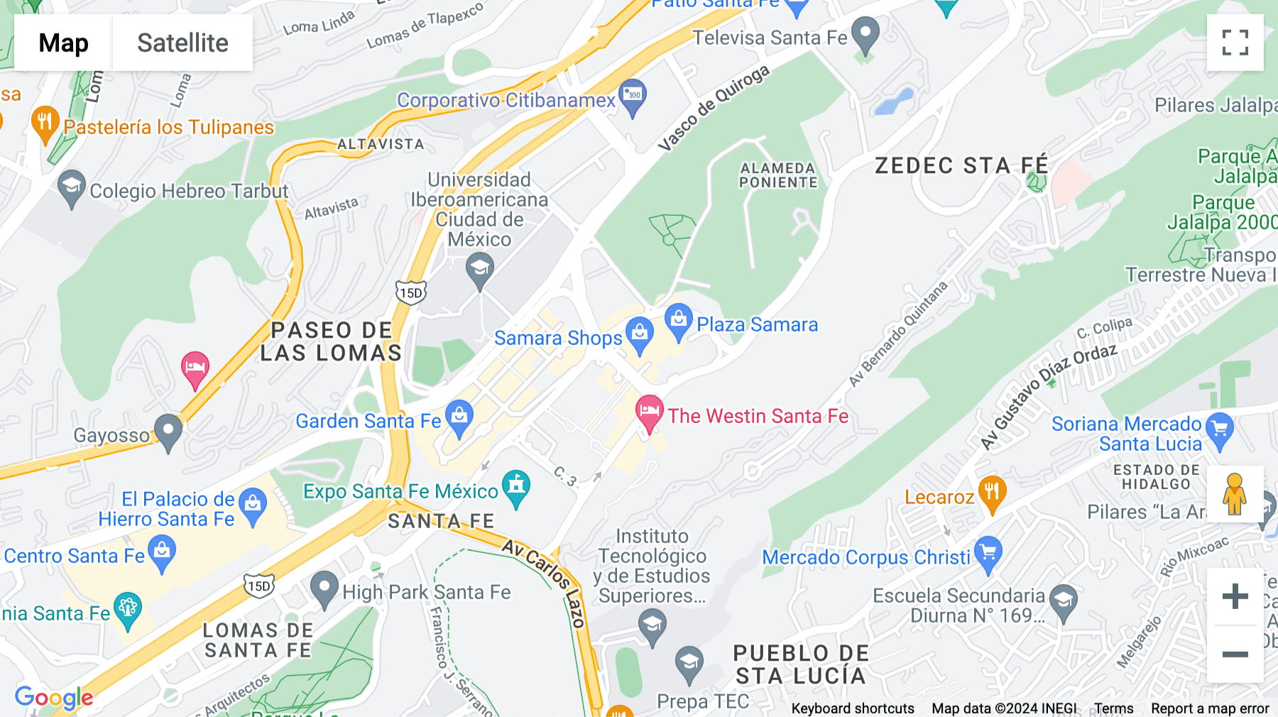Click for interative map of Antonio Dovalí Jaime 70, Mexico City