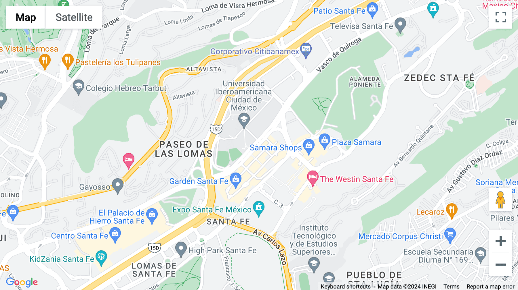 Click for interative map of Avenida Vasco de Quiroga No.4973, Santa Fe, Cuajimalpa, Mexico City