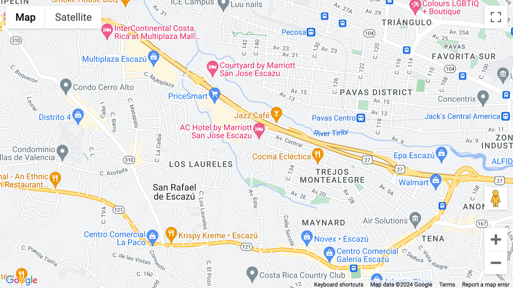 Click for interative map of Avenida Escazú, Avenida 2 102, San Jose