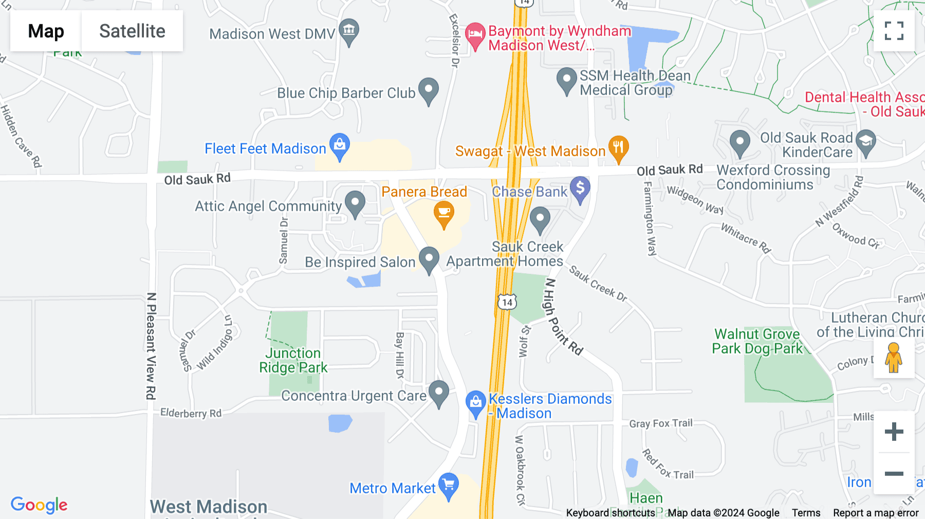 Click for interative map of 525 Junction Road, Suite 6500, Madison
