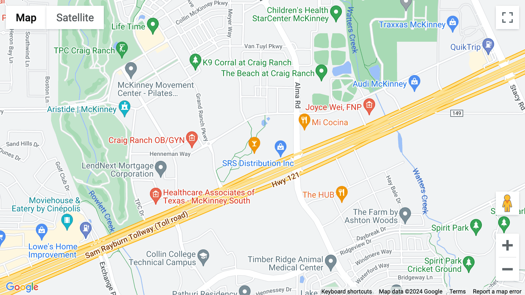 Click for interative map of 7540 State Highway 121, Hub 121, Suite 200, McKinney