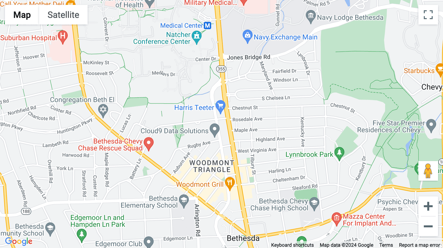 Click for interative map of 4848 Battery Lane, Bethesda