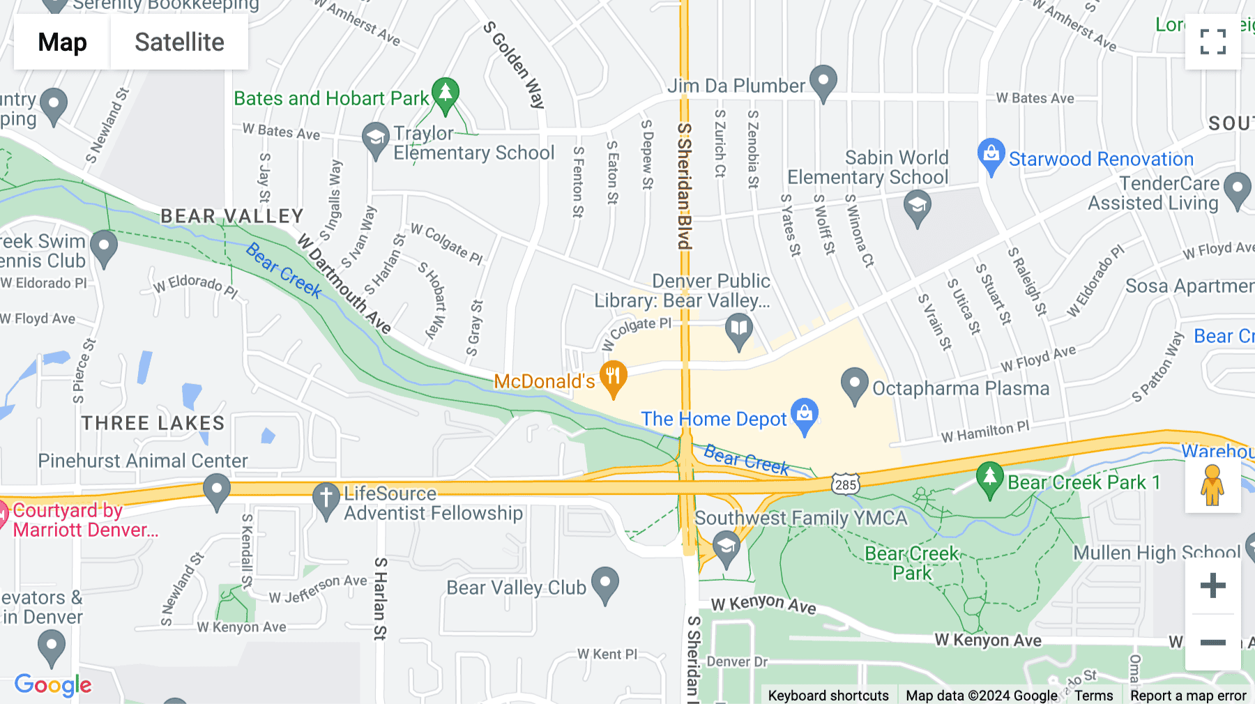 Click for interative map of 5353 West Dartmouth Avenue, Suites 302 & 400, Denver