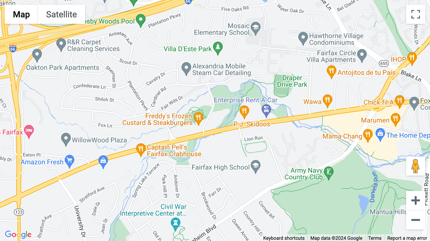 Click for interative map of 9990 Fairfax Boulevard, Fairfax