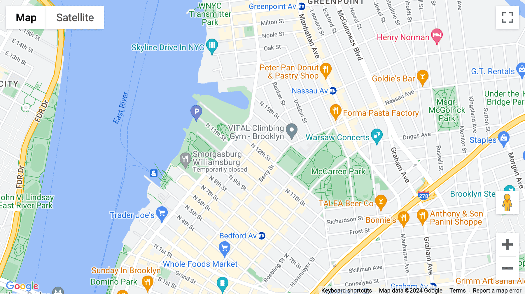 Click for interative map of 109 North 12th Street, 9th Floor, The William Vale, New York City