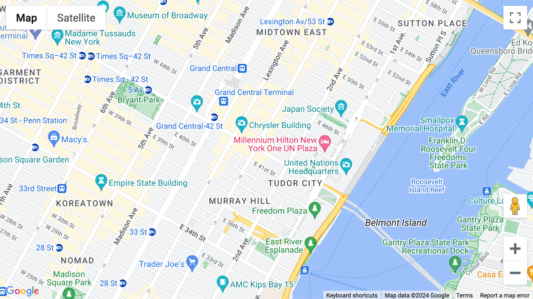 Click for interative map of 205 East 42nd Street, Suite 1900, Grand Central, New York City