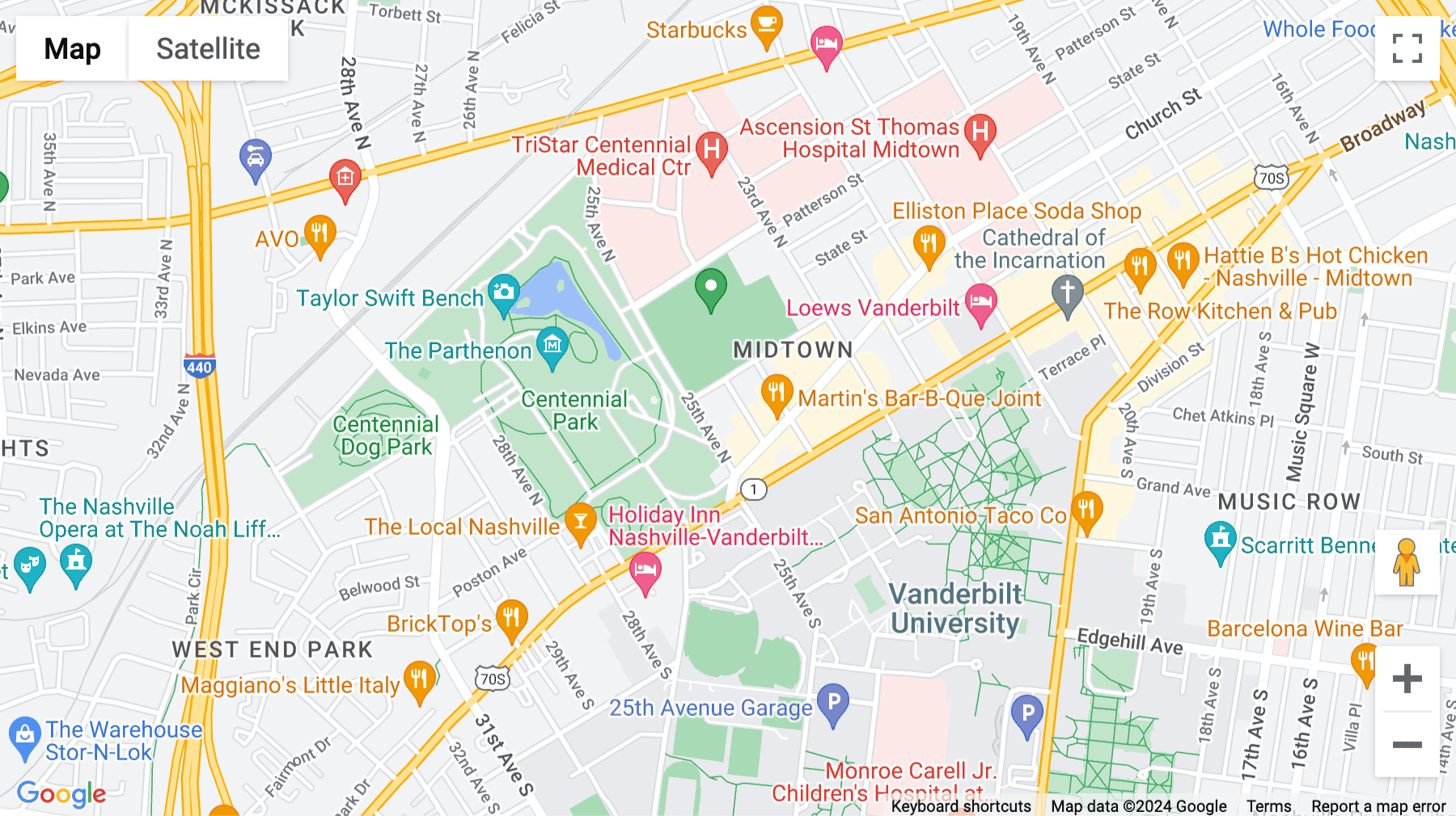 Click for interative map of 205 Reidhurst Avenue, 1st Floor, Parkview Towers, Nashville