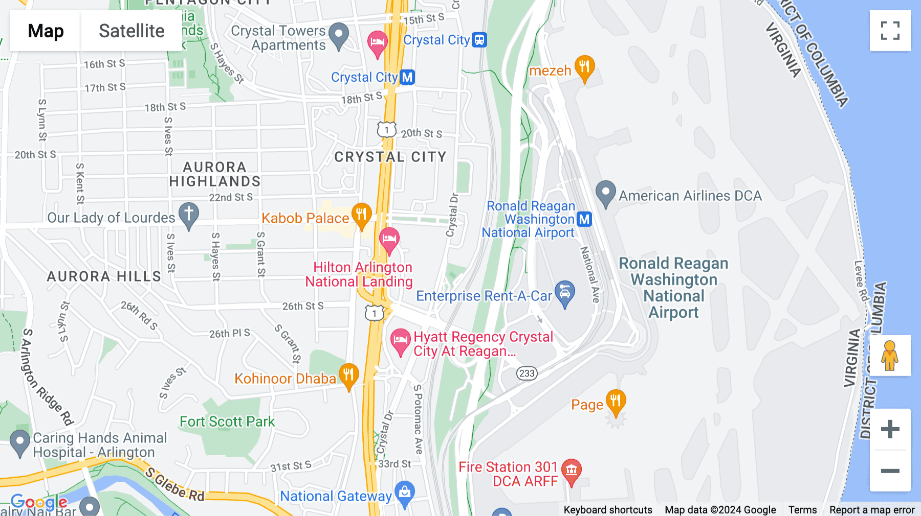 Click for interative map of 2451 Crystal Drive, 6th Floor, Arlington (Virginia)