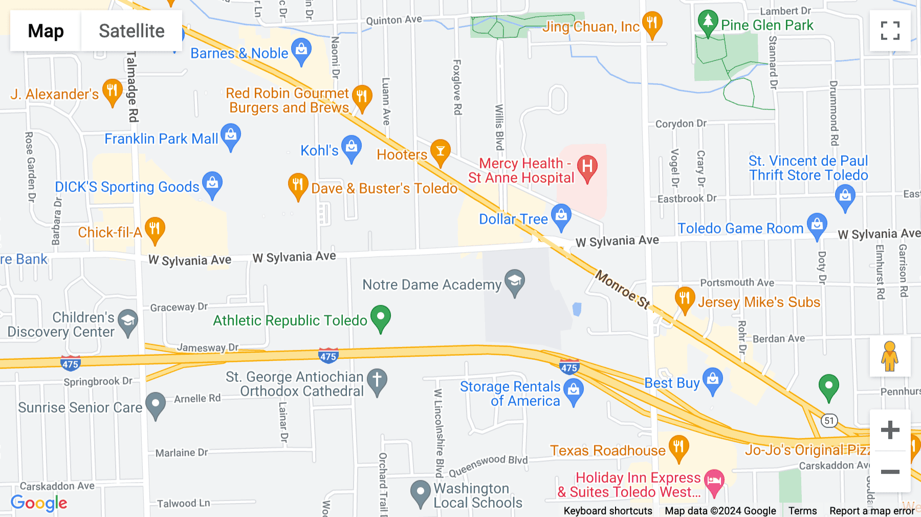 Click for interative map of 100 Sunforest Court, 2nd Floor, Toledo