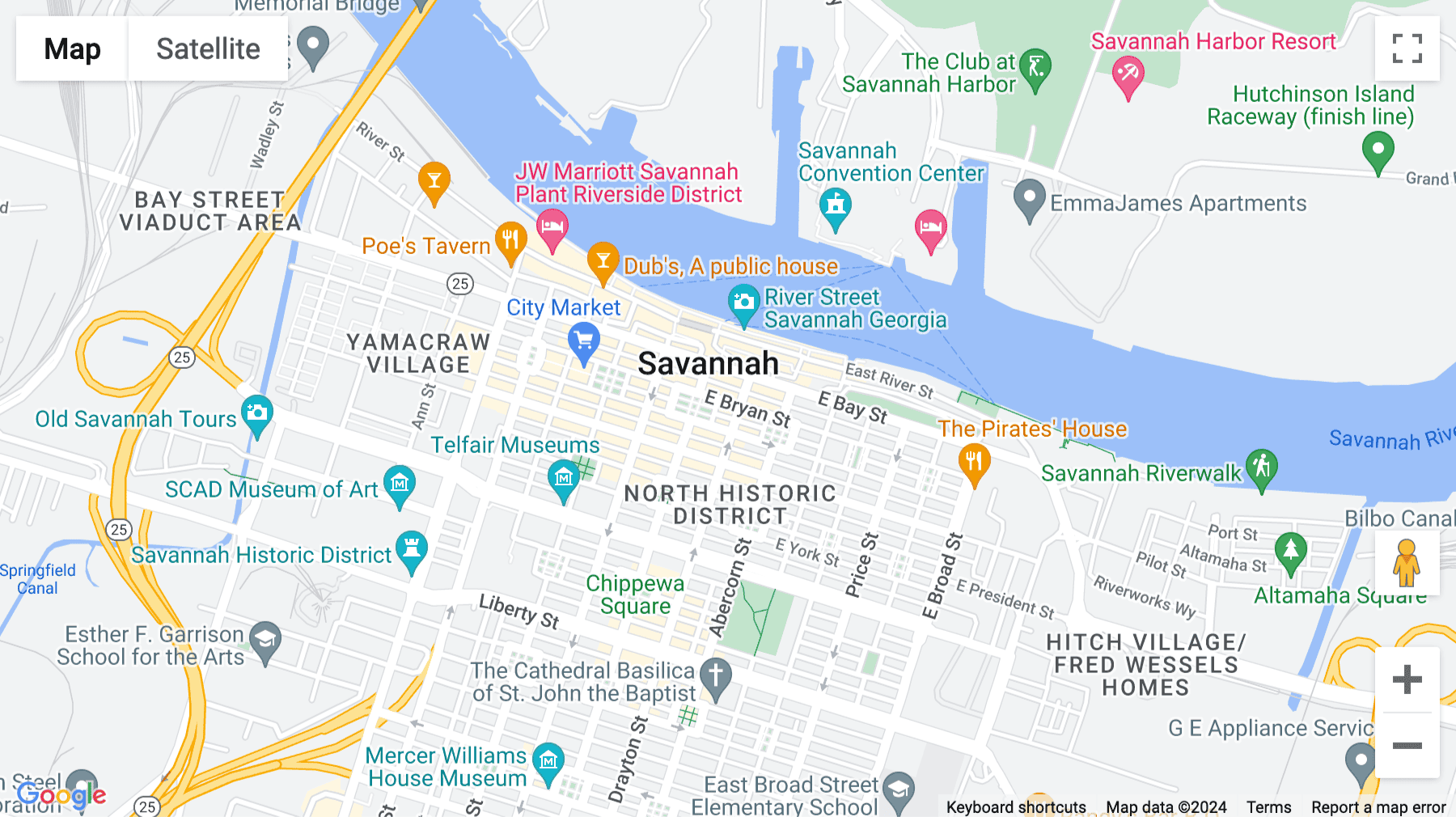Click for interative map of 22 Bull Street, 3rd Floor, Savannah