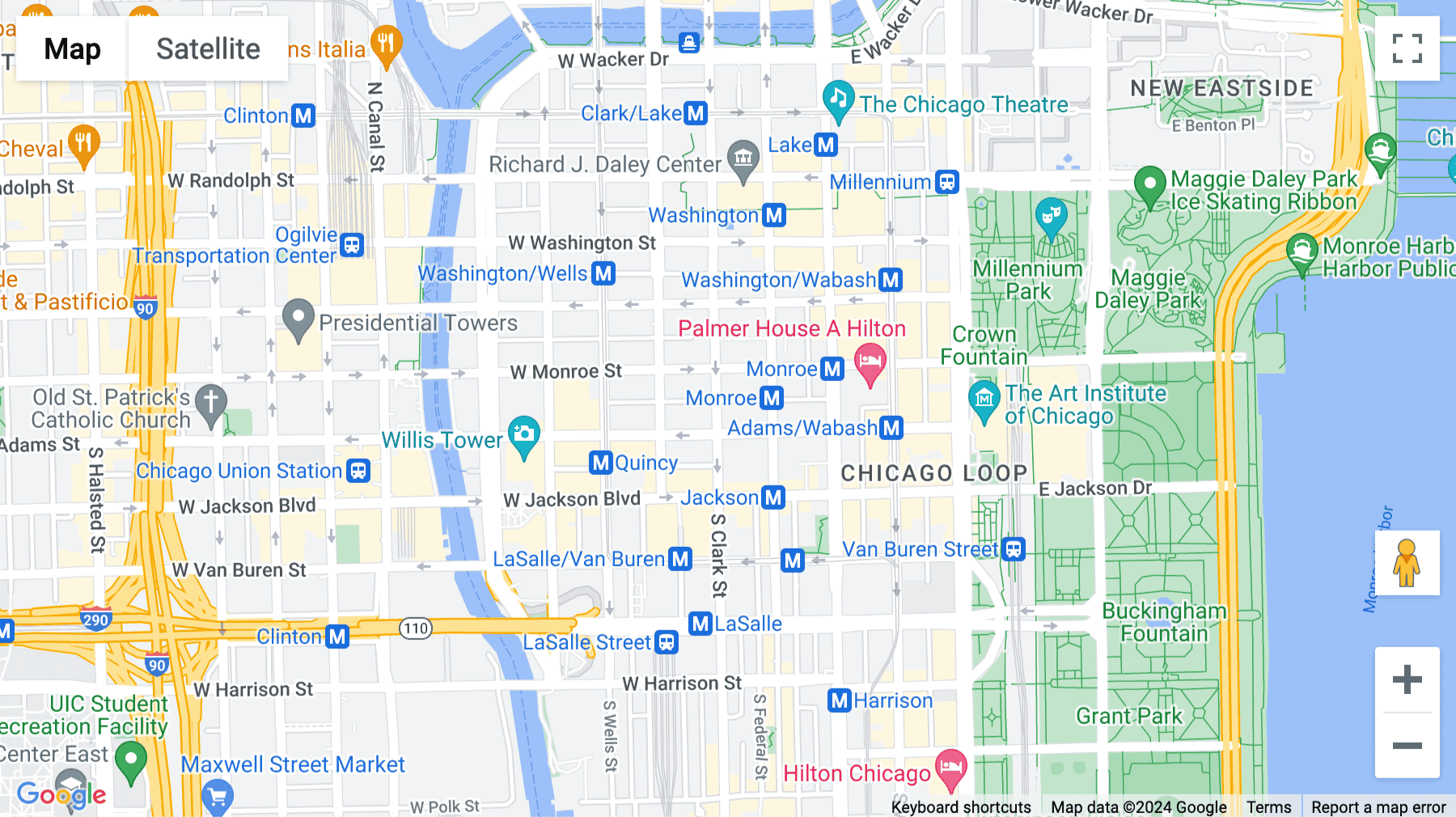 Click for interative map of 125 South Clark Street, The National, Chicago