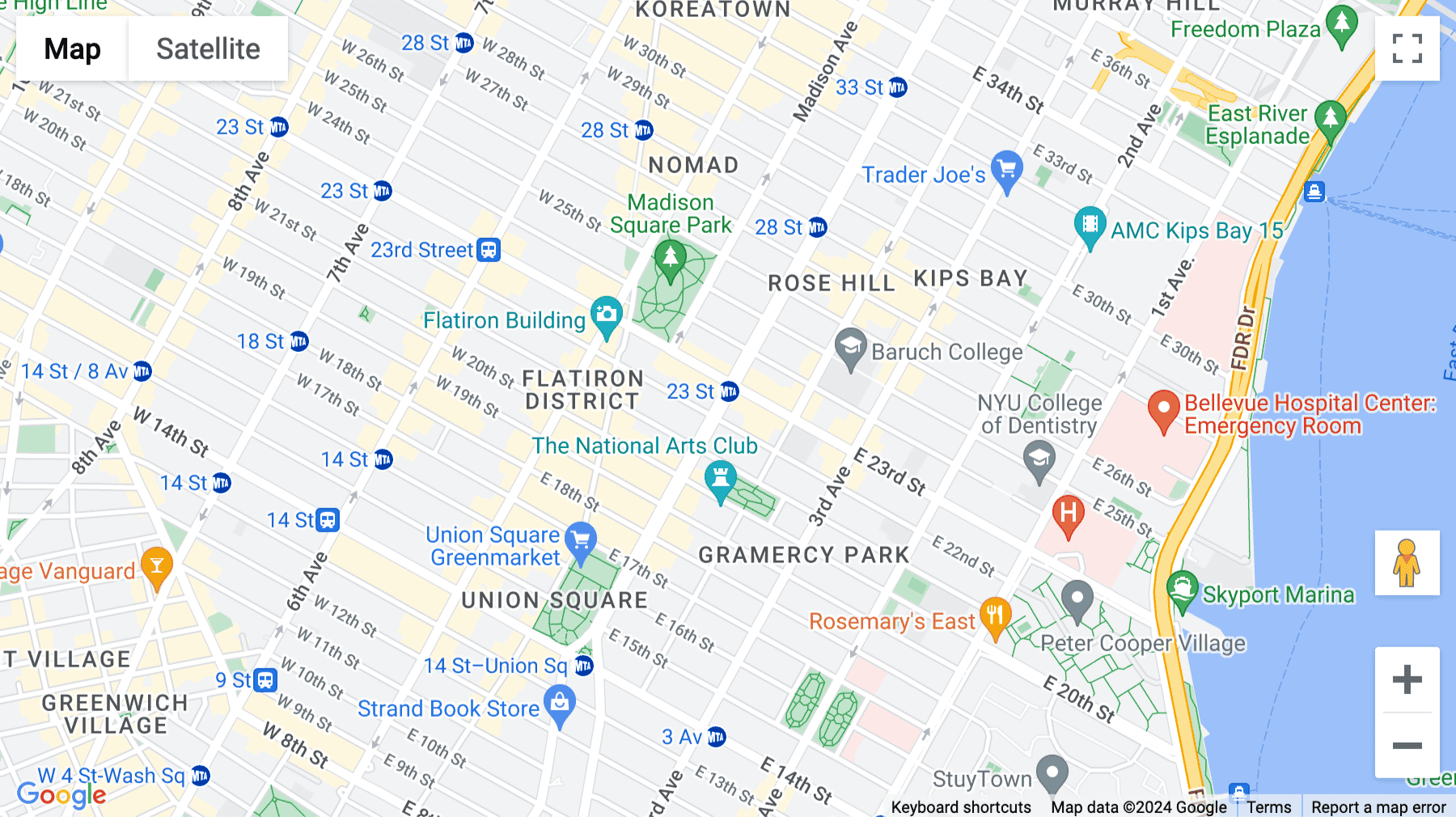 Click for interative map of 287 Park Avenue South, United Charities Building Complex, 2nd & 3rd Floor, New York City