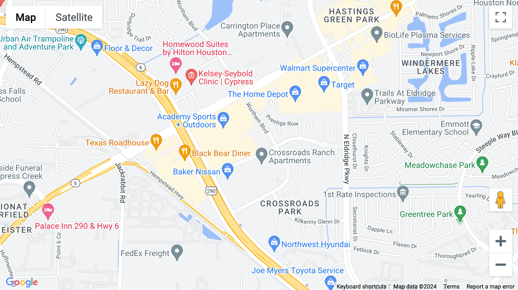 Click for interative map of 12650 Crossroads Park Drive, Suite 100, Houston