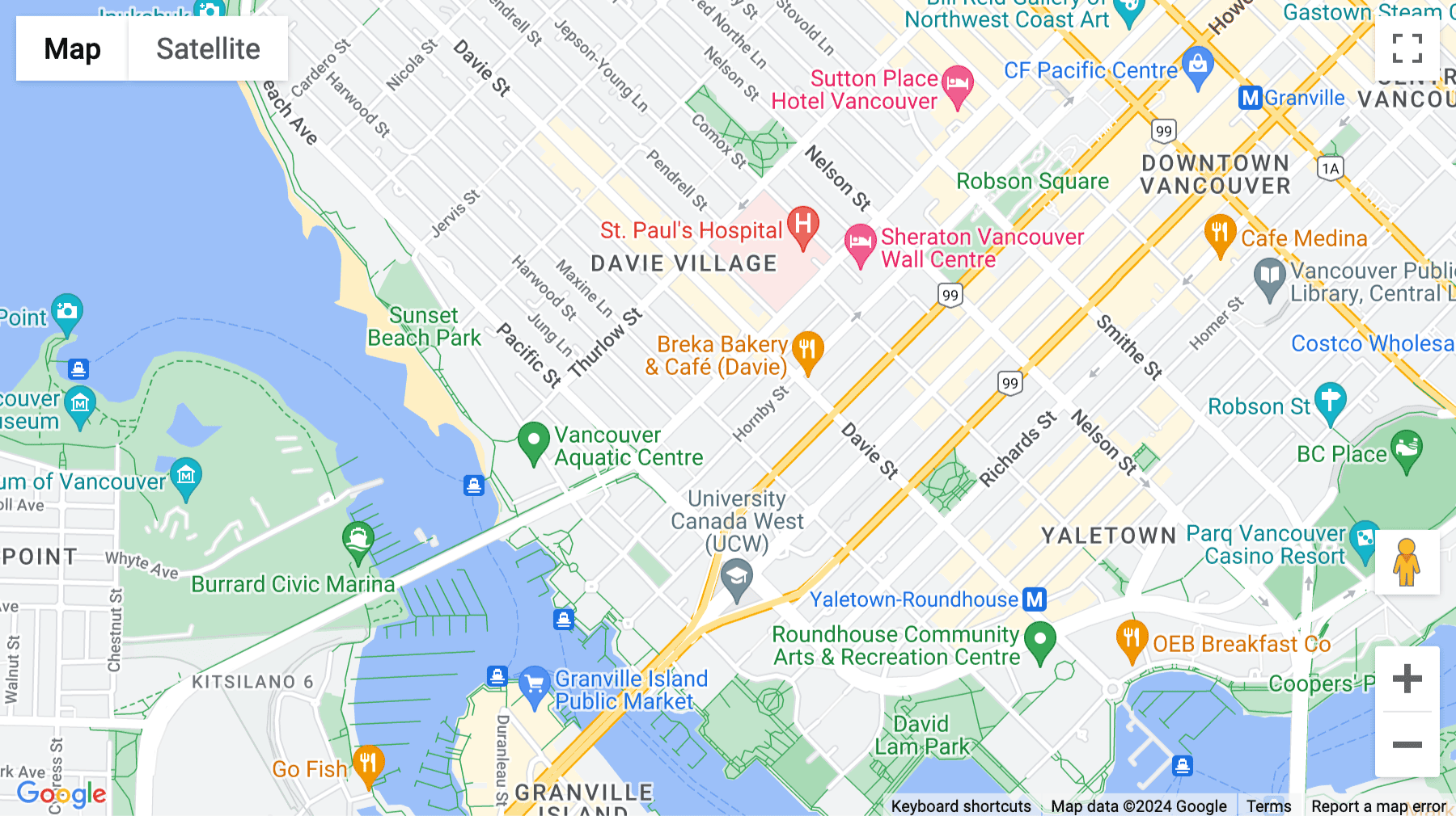 Click for interative map of 636, 1281 Hornby Street, 6th Floor, Vancouver