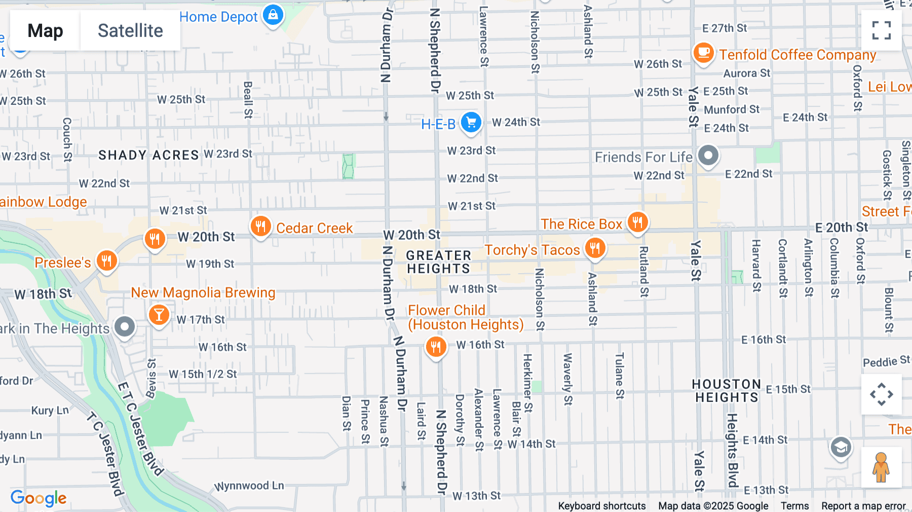 Click for interative map of 629 West 19th Street, Floor 2, Heights Common, Houston
