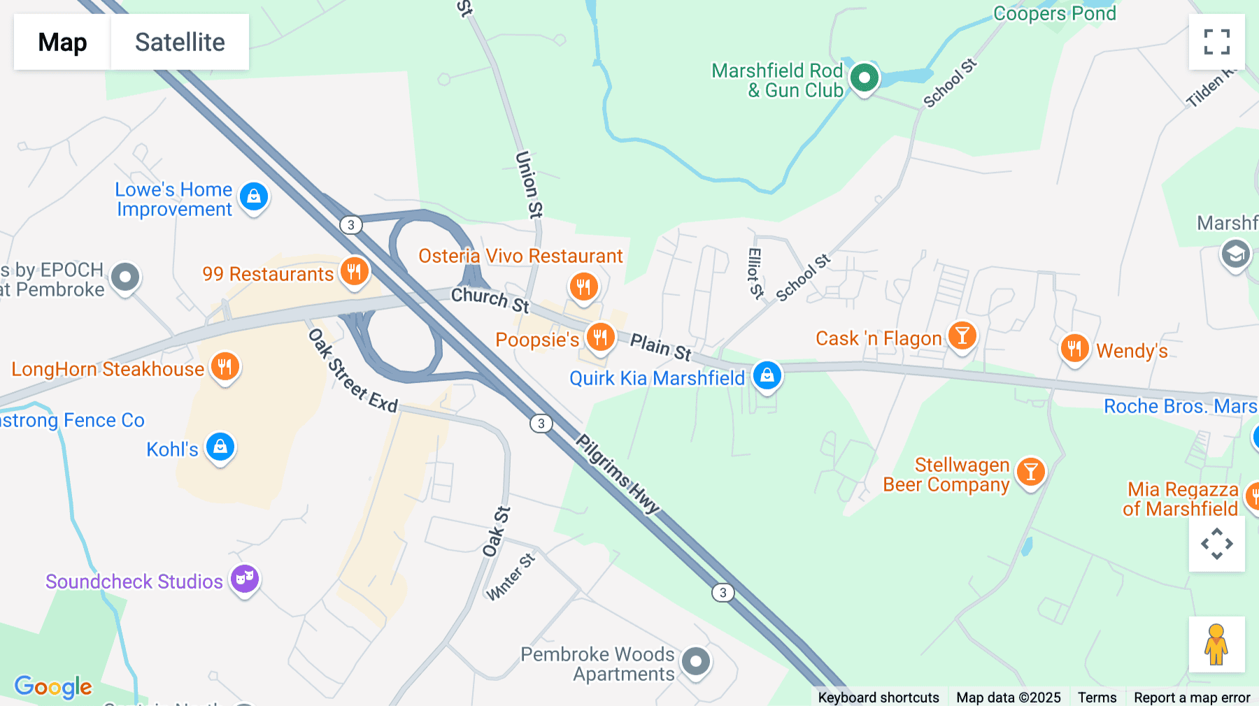 Click for interative map of 1025 Plain Street, Suite 1, Marshfield
