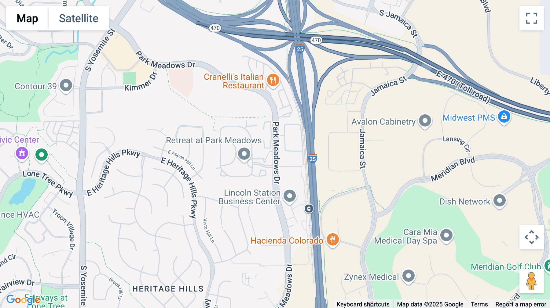 Click for interative map of 10185 Park Meadows Drive, Lone Tree