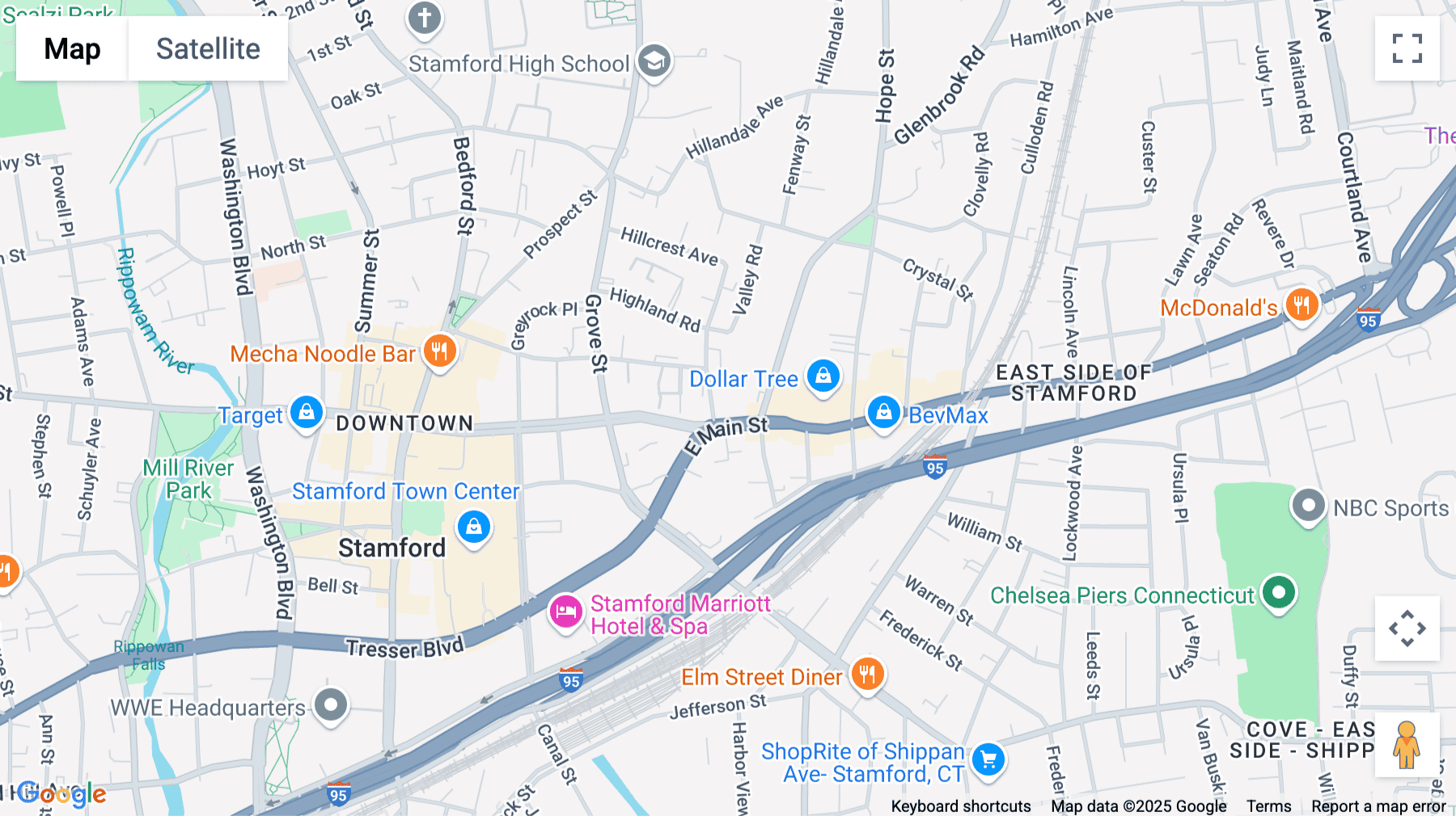 Click for interative map of 750 East Main Street, 8th Floor, Stamford