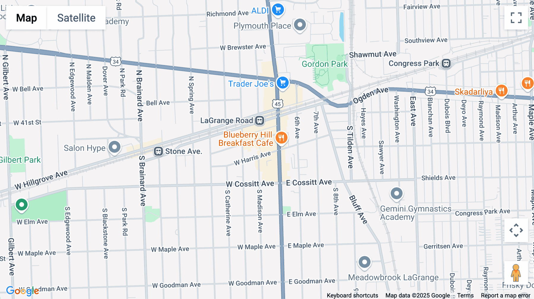 Click for interative map of 15 West Harris Avenue, La Grange