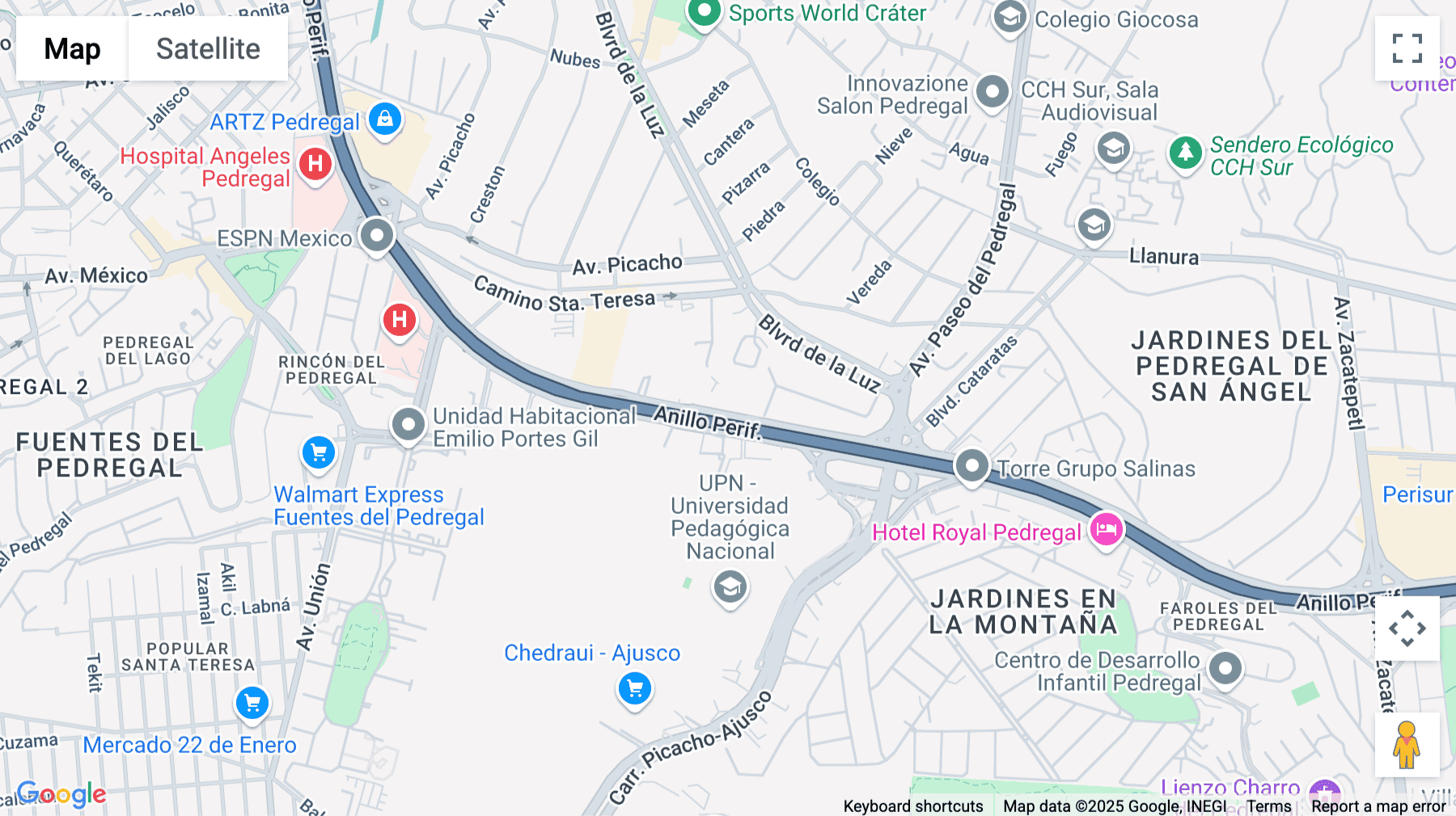 Click for interative map of Periferico Sur 4118, Pedregal II, Piso 8, Jardines del Pedregal, Mexico City