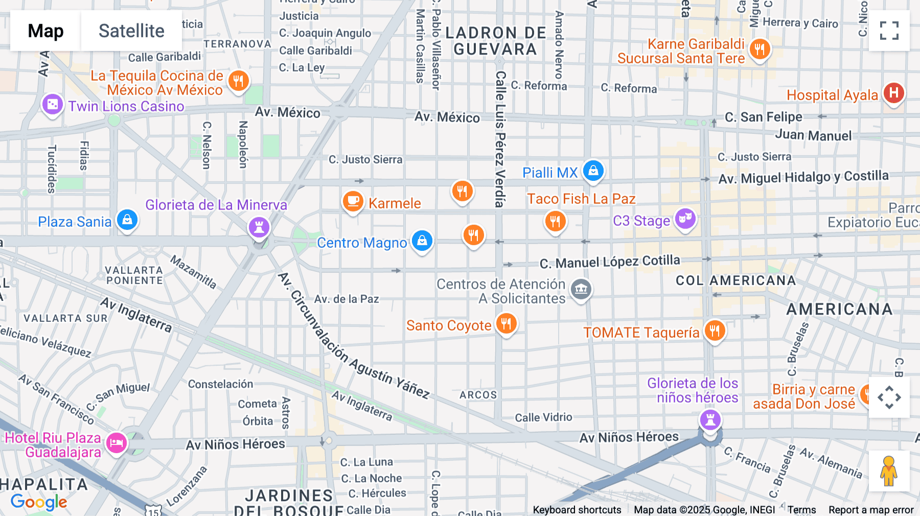 Click for interative map of C. Calderón de la Barca 76, Arcos Vallarta, Guadalajara