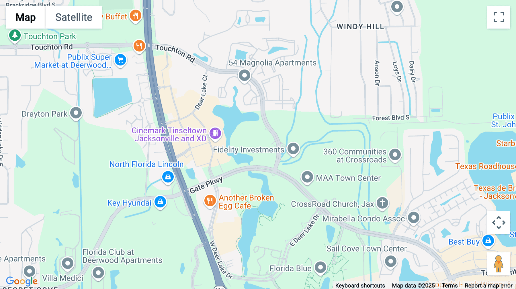 Click for interative map of 4600 Touchton Road, Suite 1150, Jacksonville (Florida)