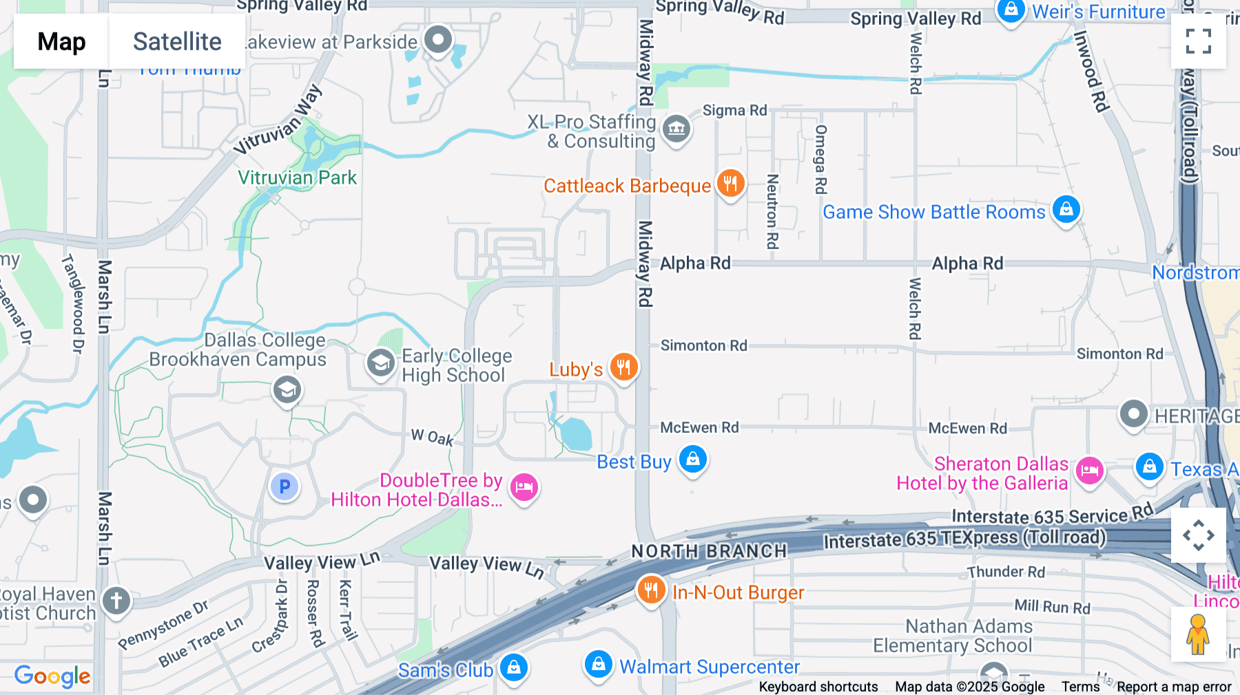Click for interative map of 13465 Midway Rd, Dallas