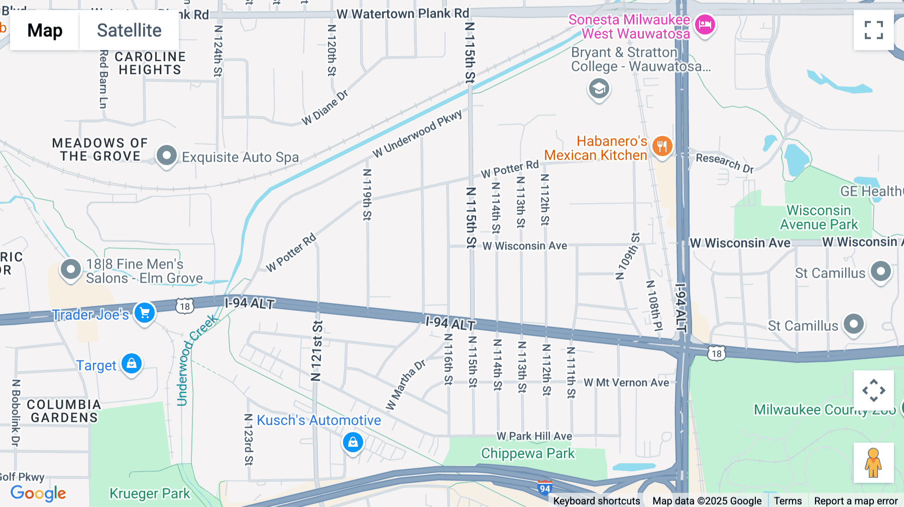 Click for interative map of 16815 West Wisconsin Avenue, 1st Floor, Brookfield