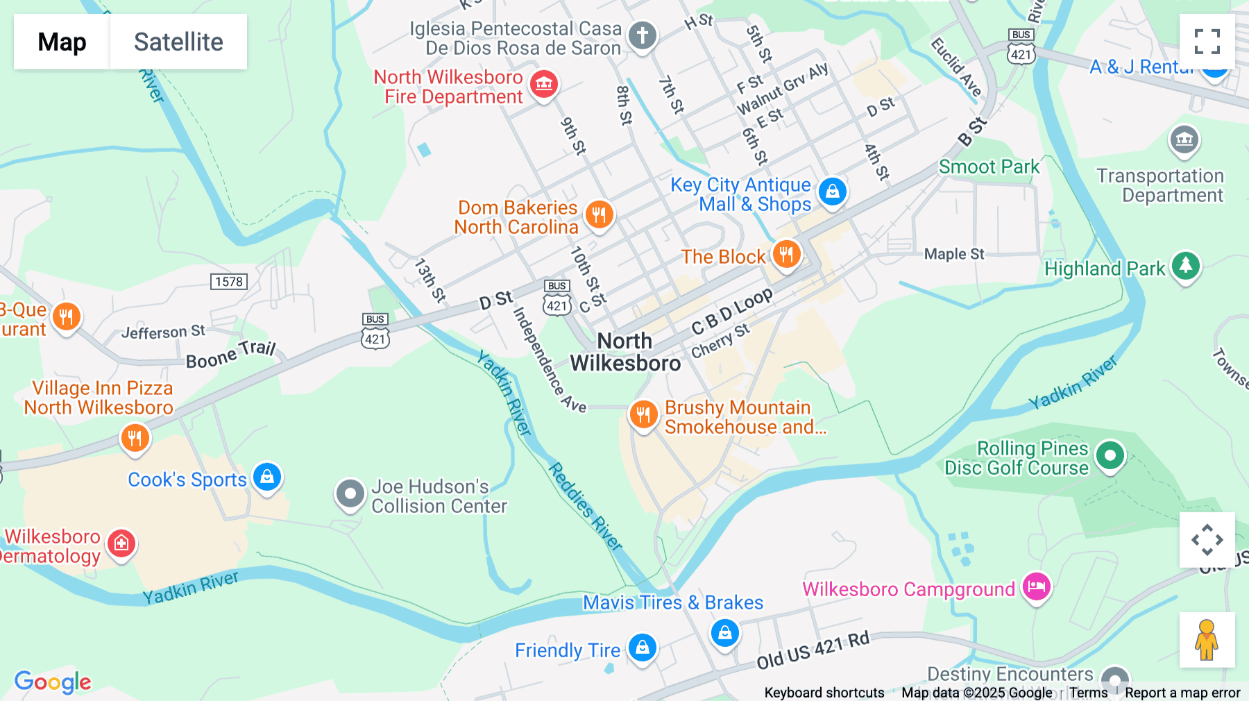 Click for interative map of 711 Main Street, Suite 103, North Wilkesboro