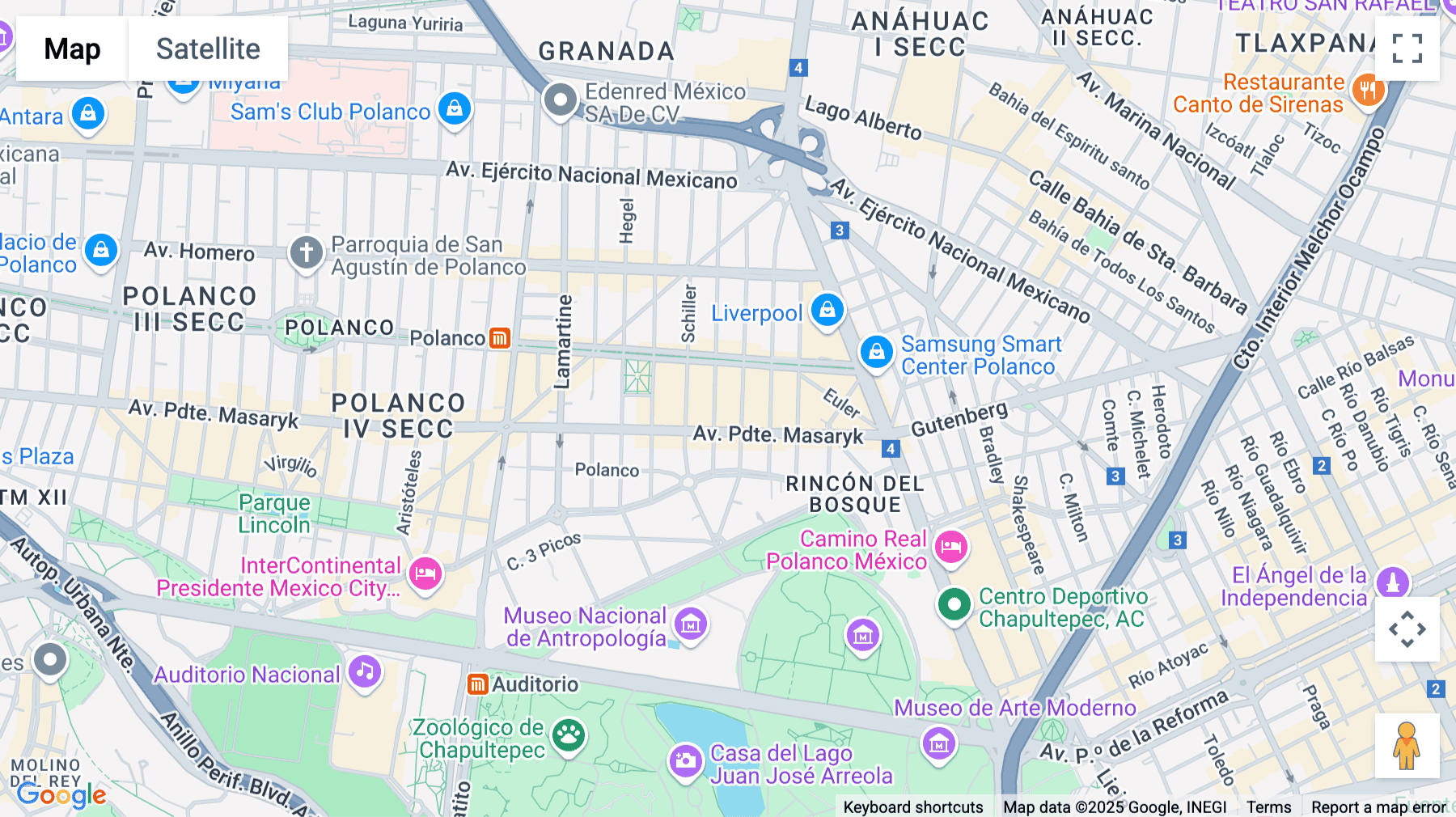 Click for interative map of Avenida Presidente Masaryk 101, Ciudad de México, Mexico City