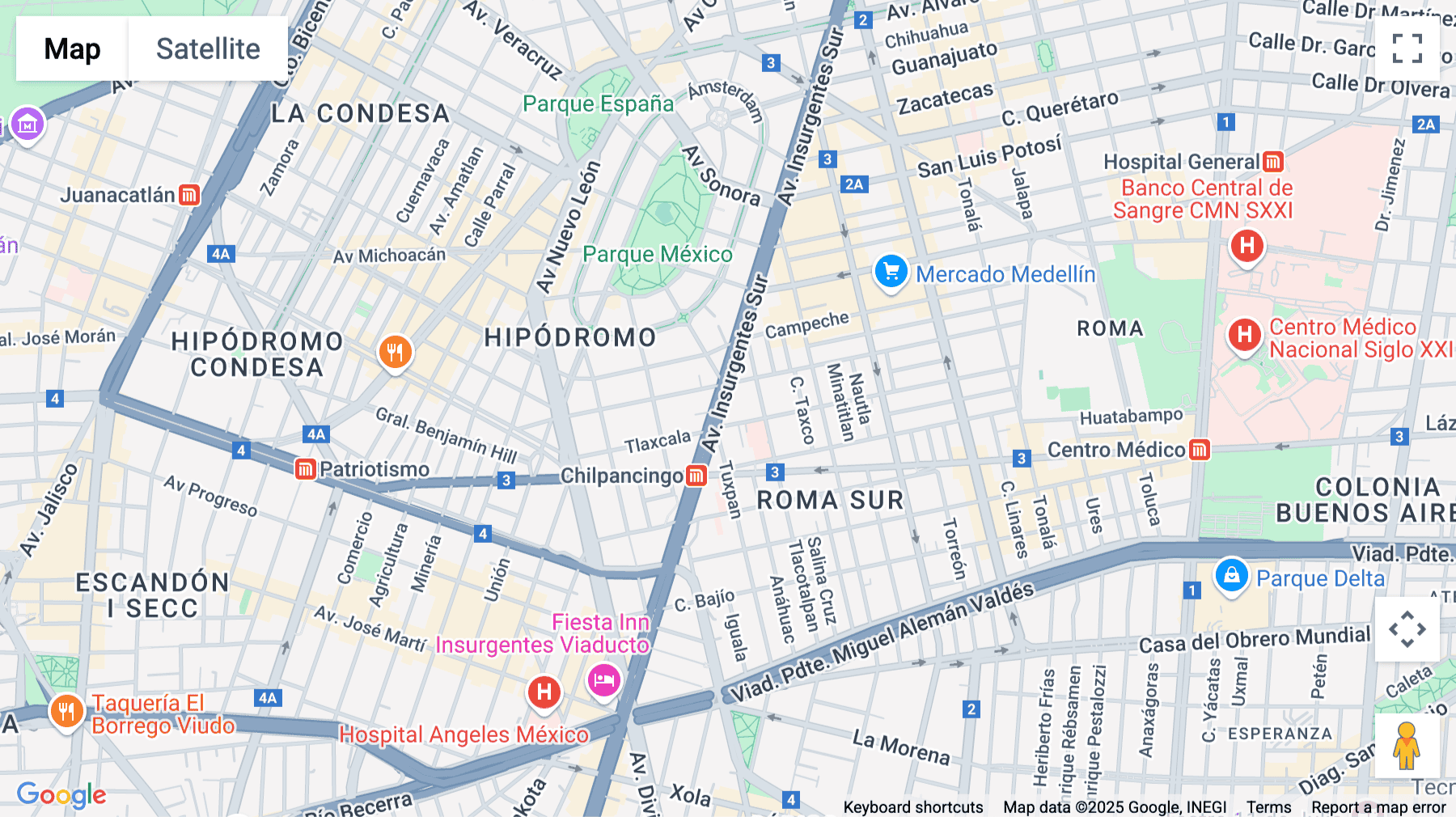 Click for interative map of Av. Insurgentes Sur 428, Roma Sur, Cuauhtémoc, Mexico City