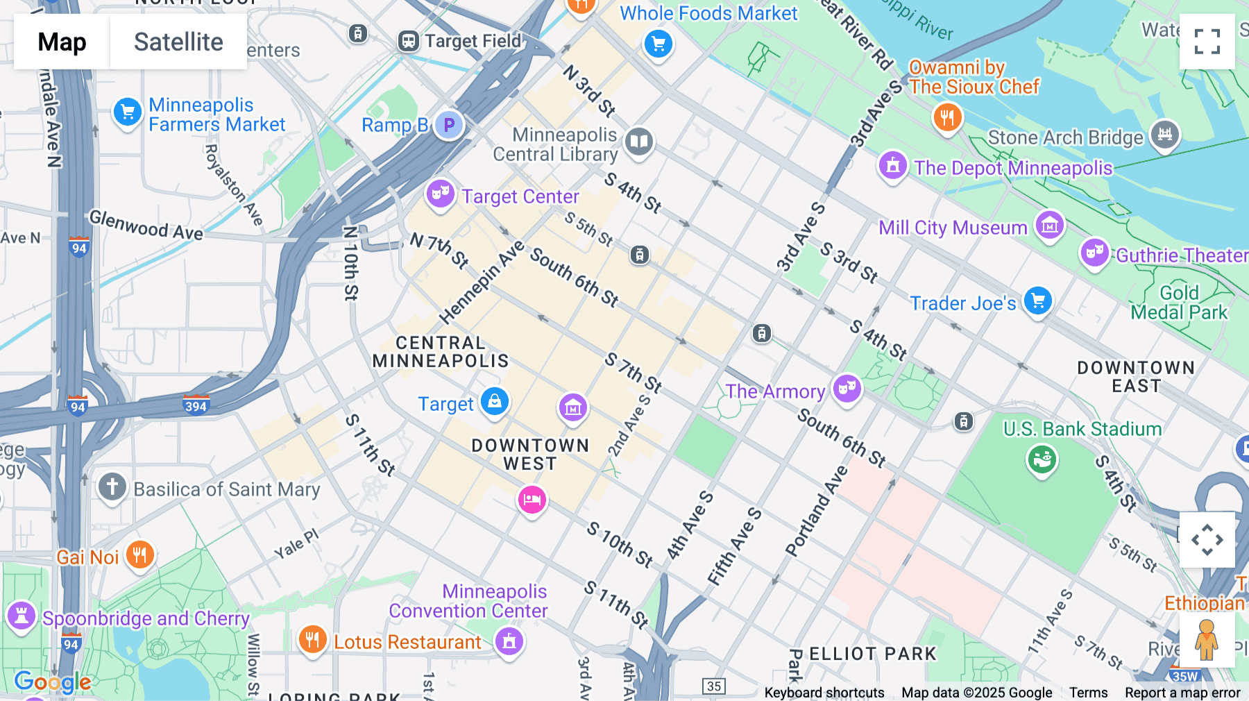 Click for interative map of 625 S Marquette Avenue, Minneapolis