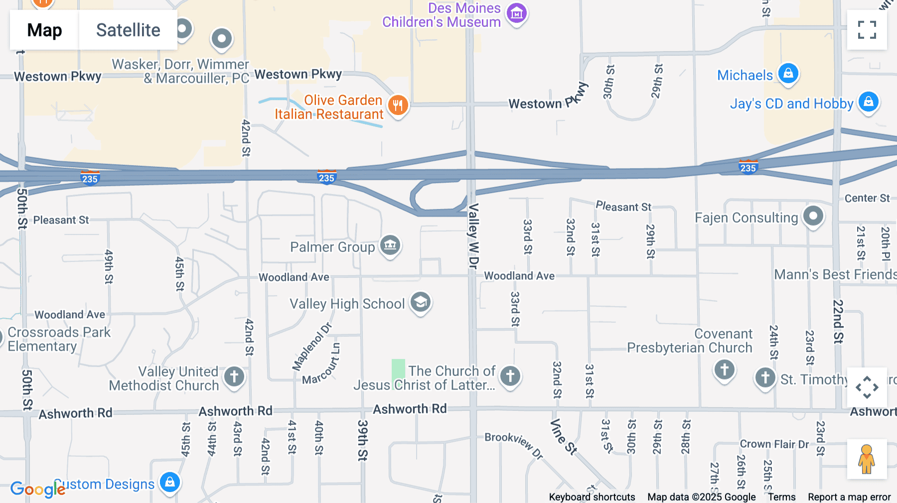 Click for interative map of 1200 Valley West Drive, 2nd and 3rd Floor, West Des Moines, Des Moines