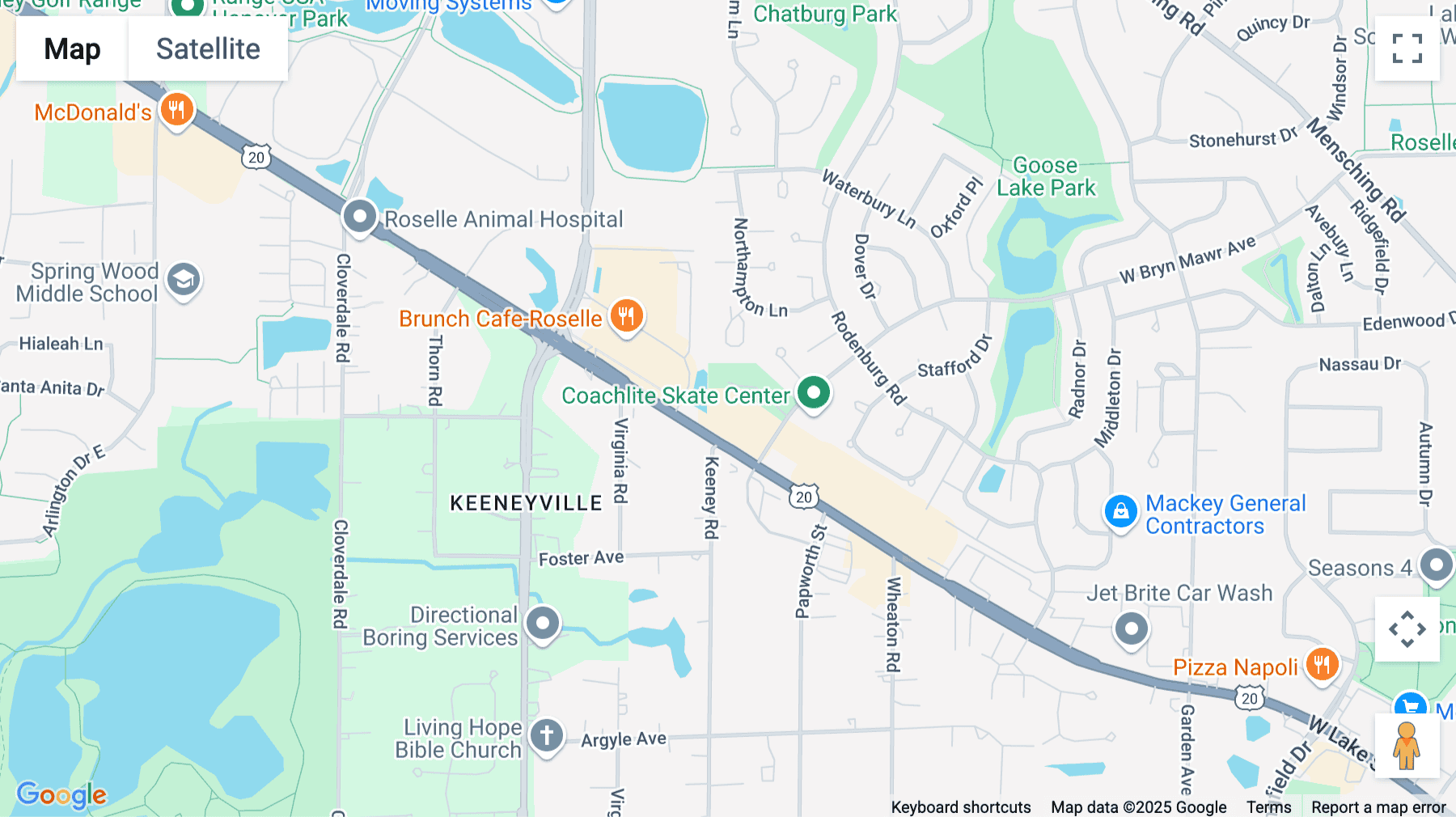 Click for interative map of 1350 Lake Street, Suite K, Roselle