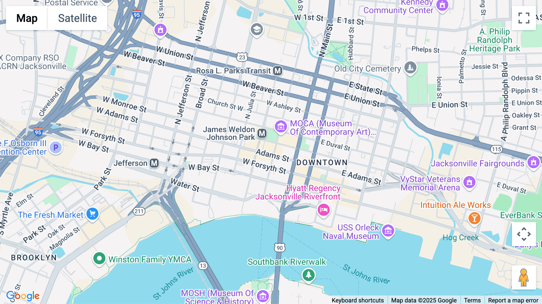 Click for interative map of 204-208 N Laura St, 8th & 9th floor, Jacksonville (Florida)