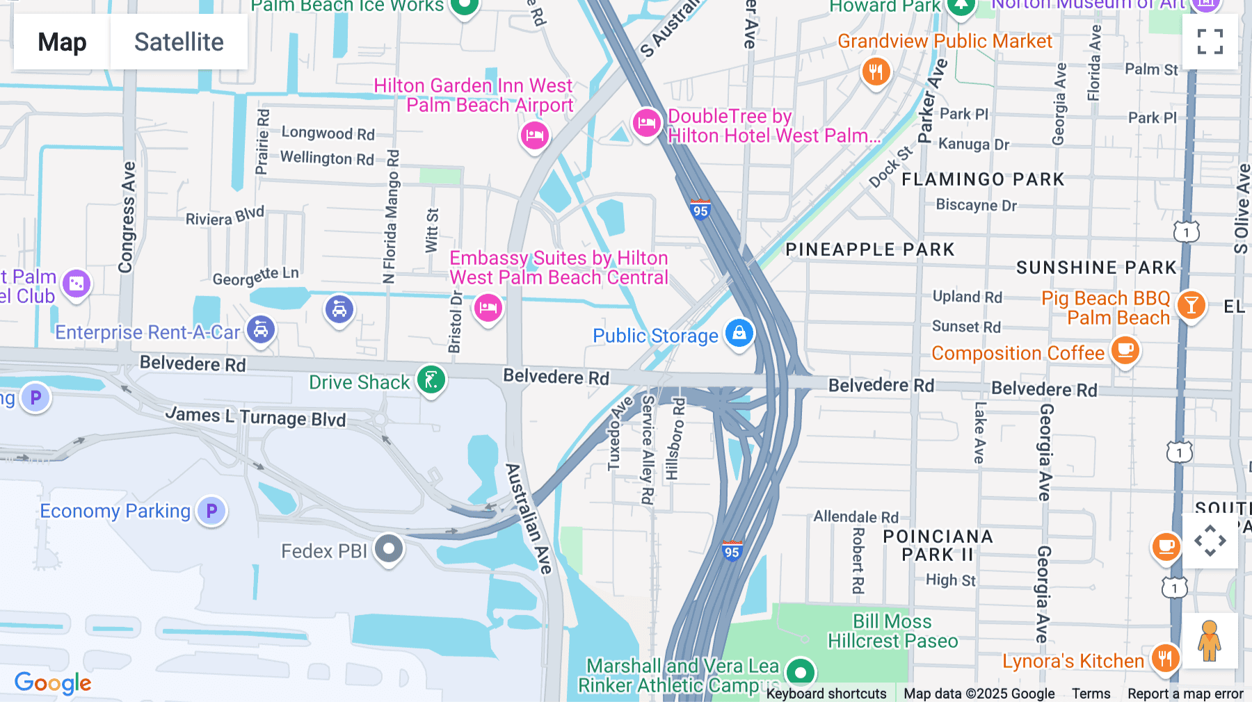 Click for interative map of 1501 Belvedere Road, Suite 500, West Palm Beach