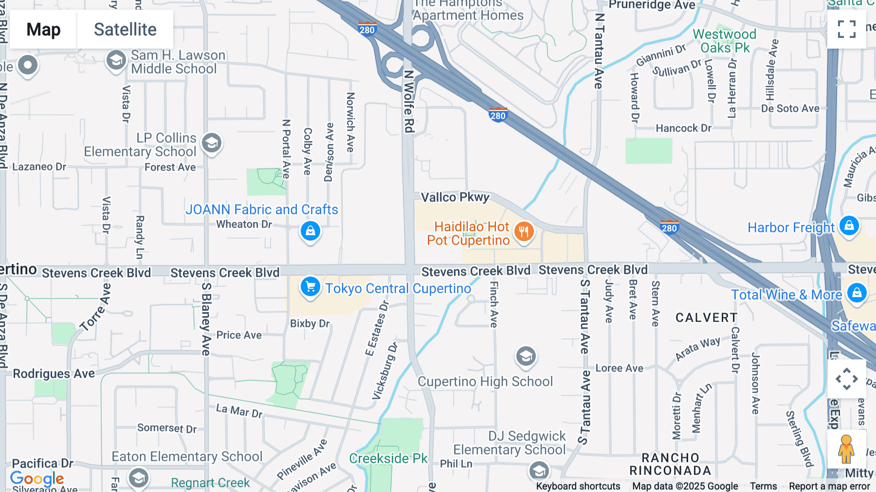 Click for interative map of 10080 North Wolfe Road, SW3–200, Cupertino