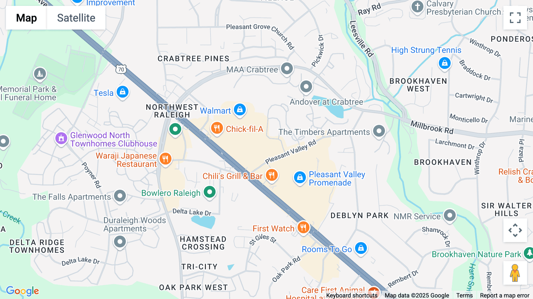 Click for interative map of 4112 Pleasant Valley Road, 2nd Floor, Raleigh