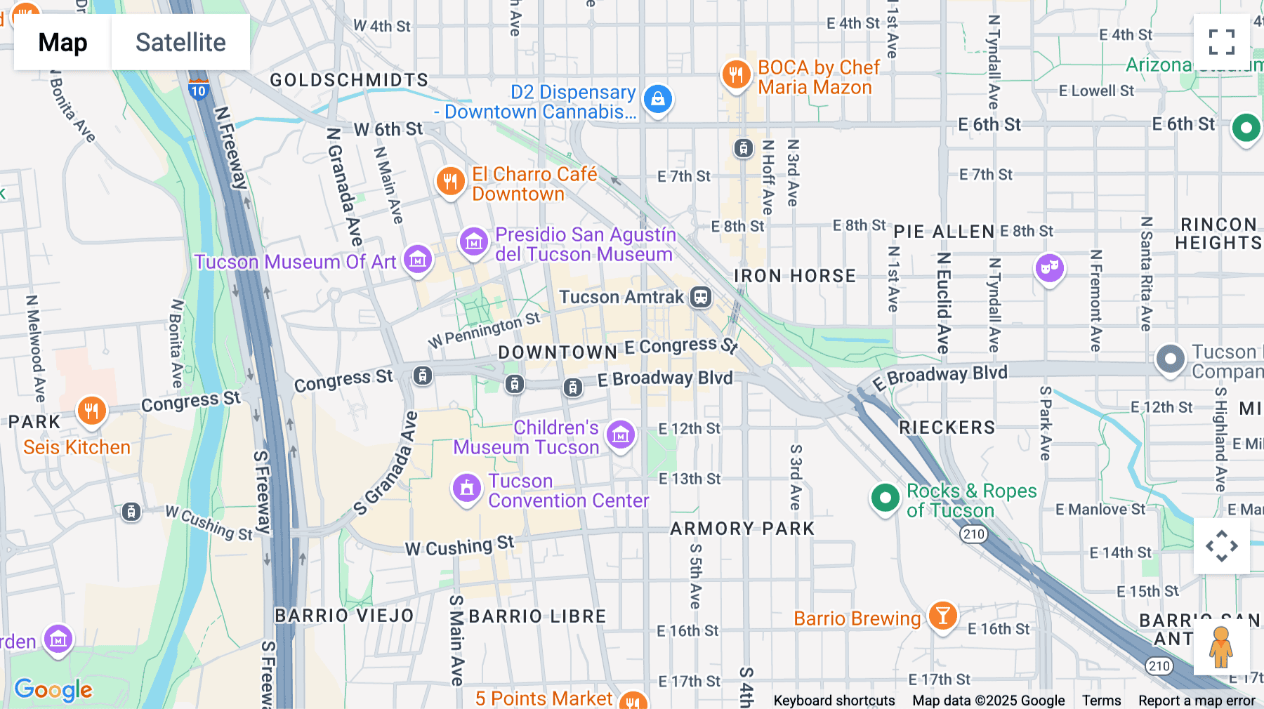 Click for interative map of 130 East Congress Street, Tucson