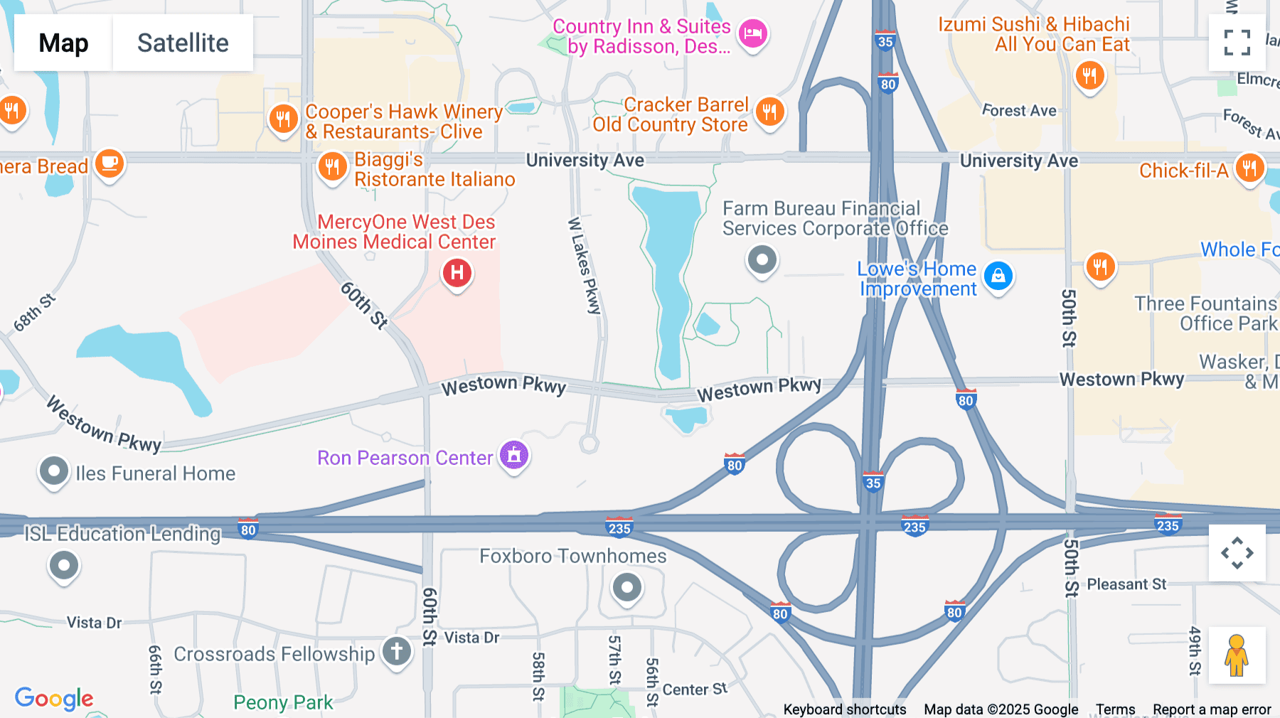 Click for interative map of 1601 West Lakes Parkway, 8th Floor, West Des Moines, Stamford