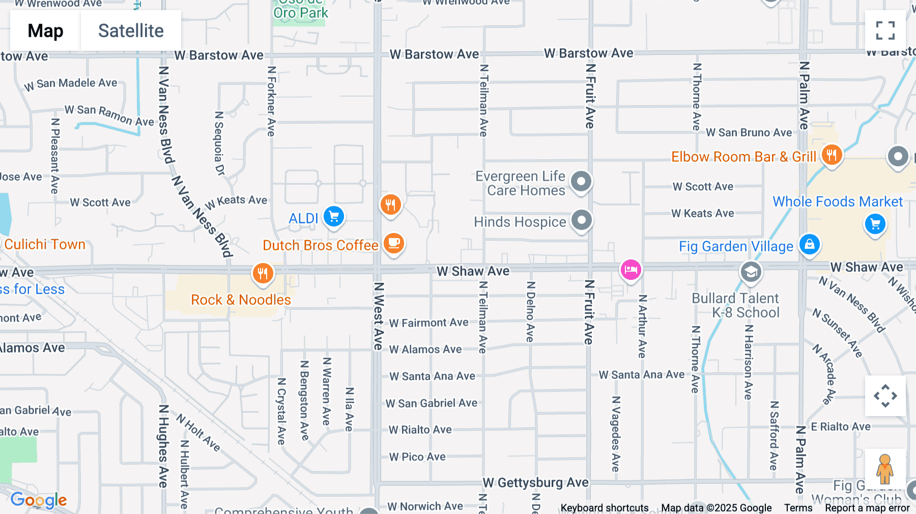 Click for interative map of 1690 W. Shaw Avenue, 1st & 2nd Floor, Fresno