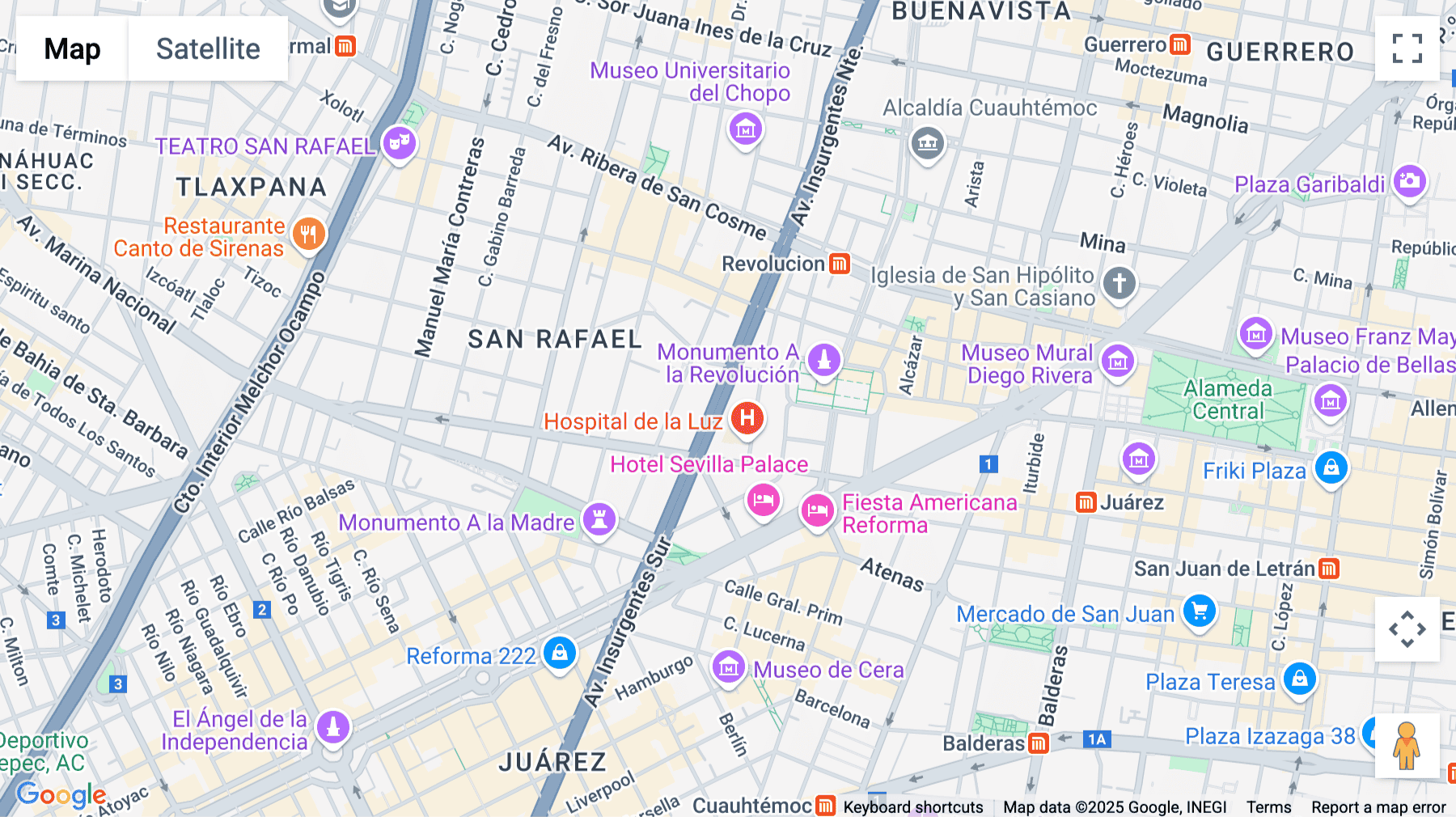 Click for interative map of Av. Insurgentes Nte. 86, Colonia Tabacalera, Cuauhtemoc, Mexico City