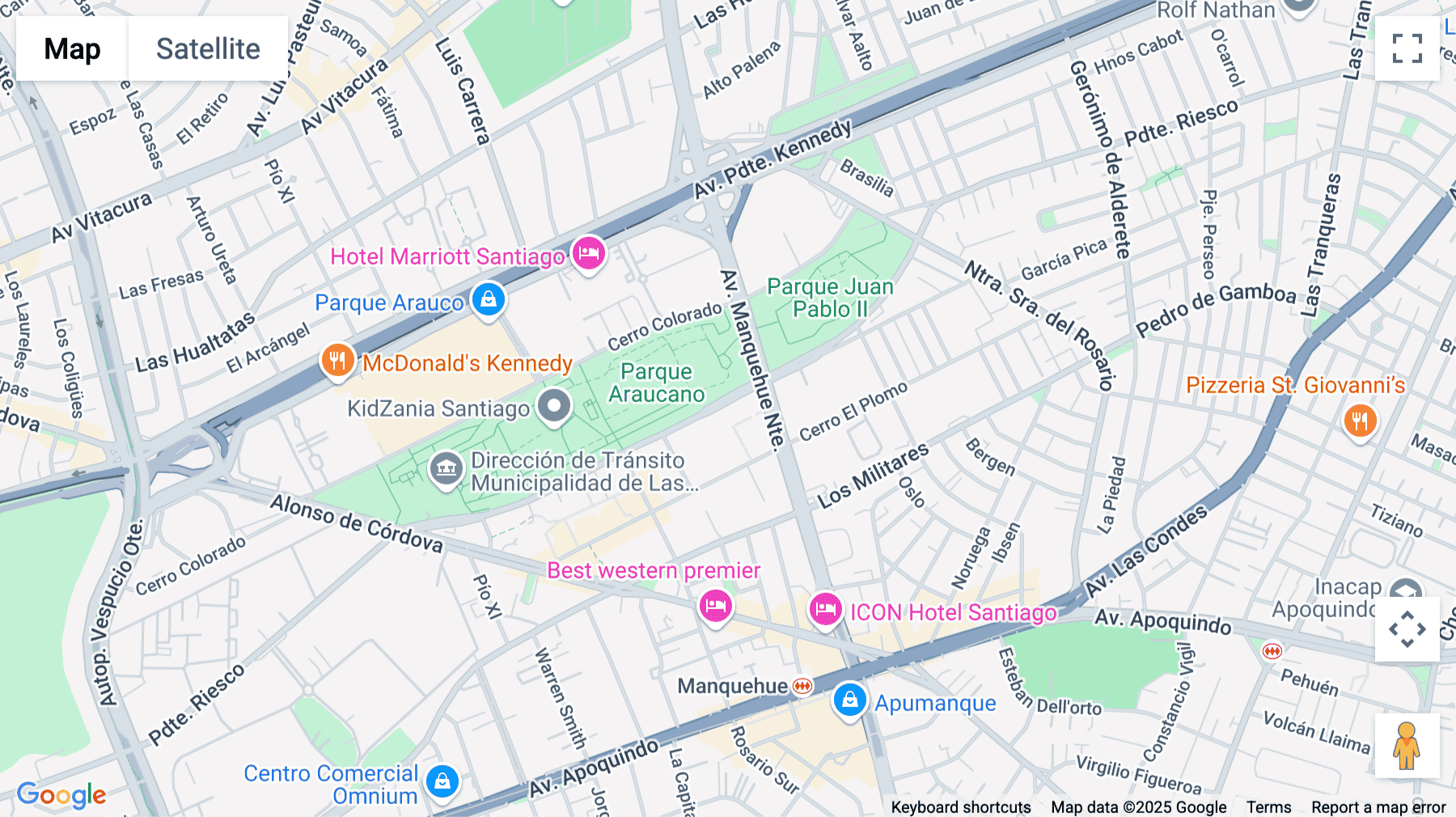 Click for interative map of Presidente Riesco 6007, Las Condes, Santiago