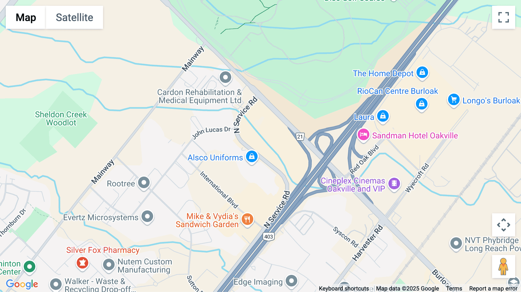 Click for interative map of 5500 North Service Road, Suite 300, Burlington