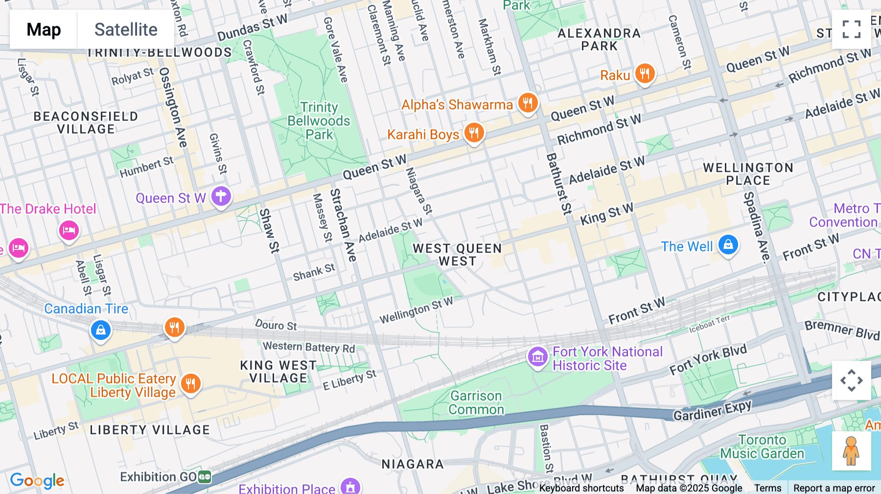 Click for interative map of 215 Niagara Street, Toronto