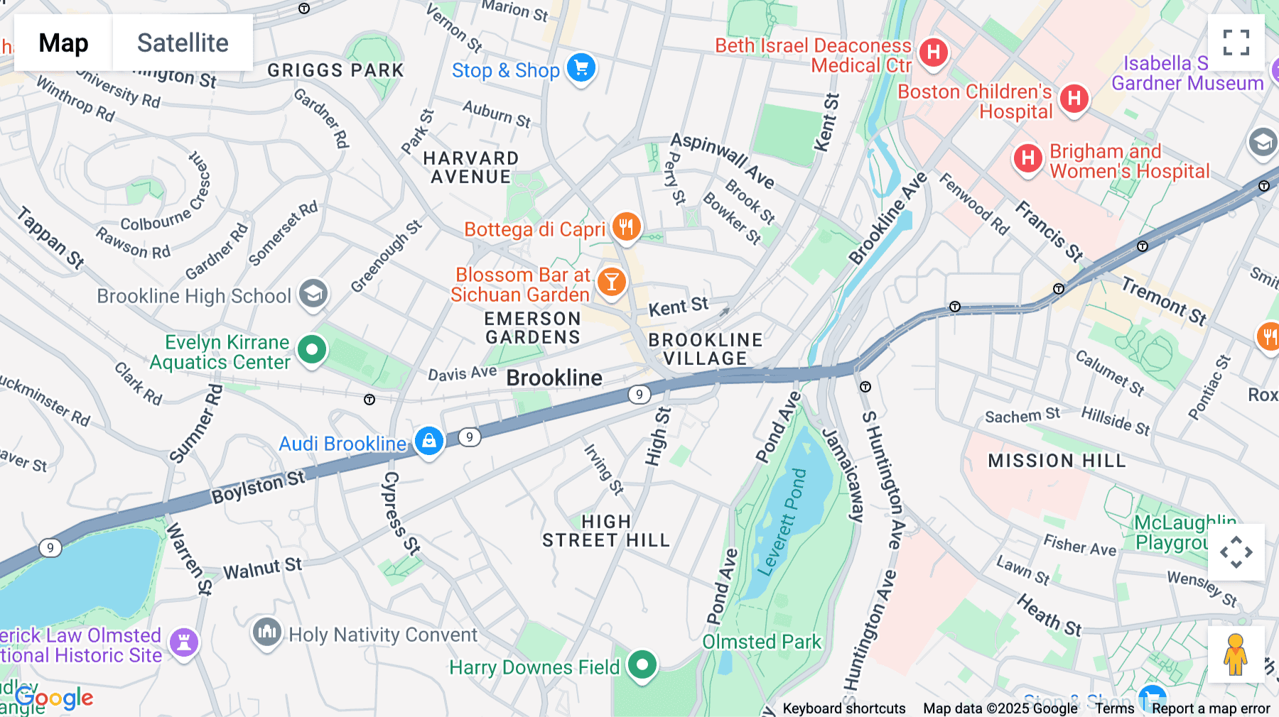 Click for interative map of 202 Washington Street, Brookline