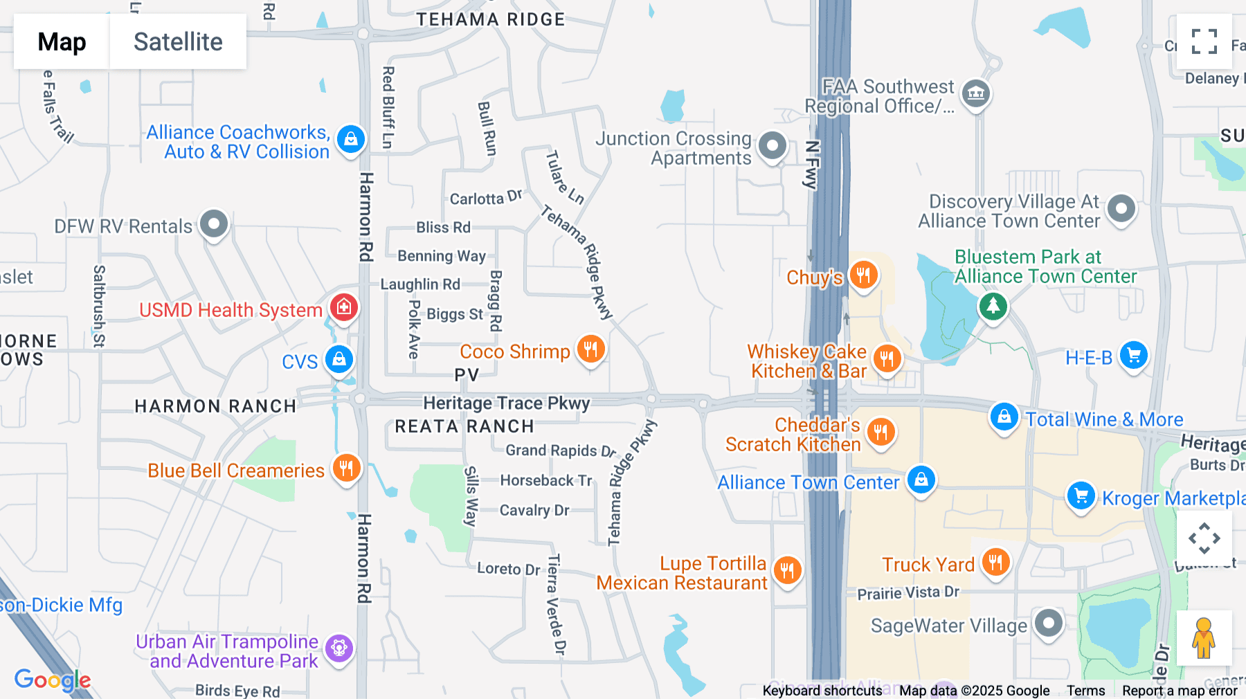 Click for interative map of 9705 Tehama Ridge Parkway, Fort Worth (Texas)