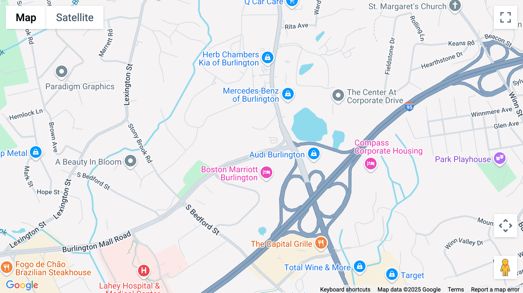 Click for interative map of 10 Burlington Mall Road, Suite 301, Burlington (Massachusetts)