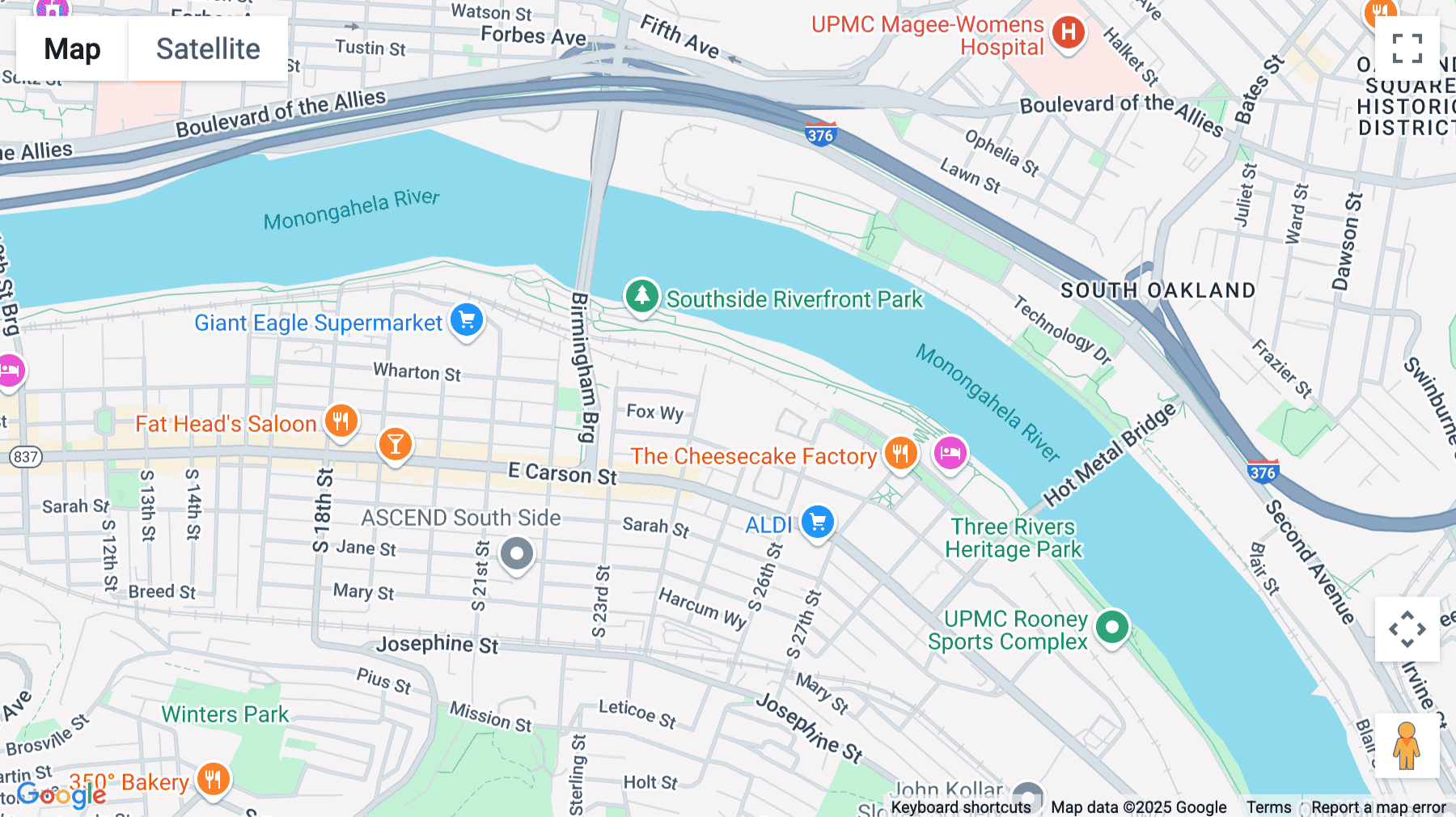 Click for interative map of 2403 Sidney Street, Pittsburgh