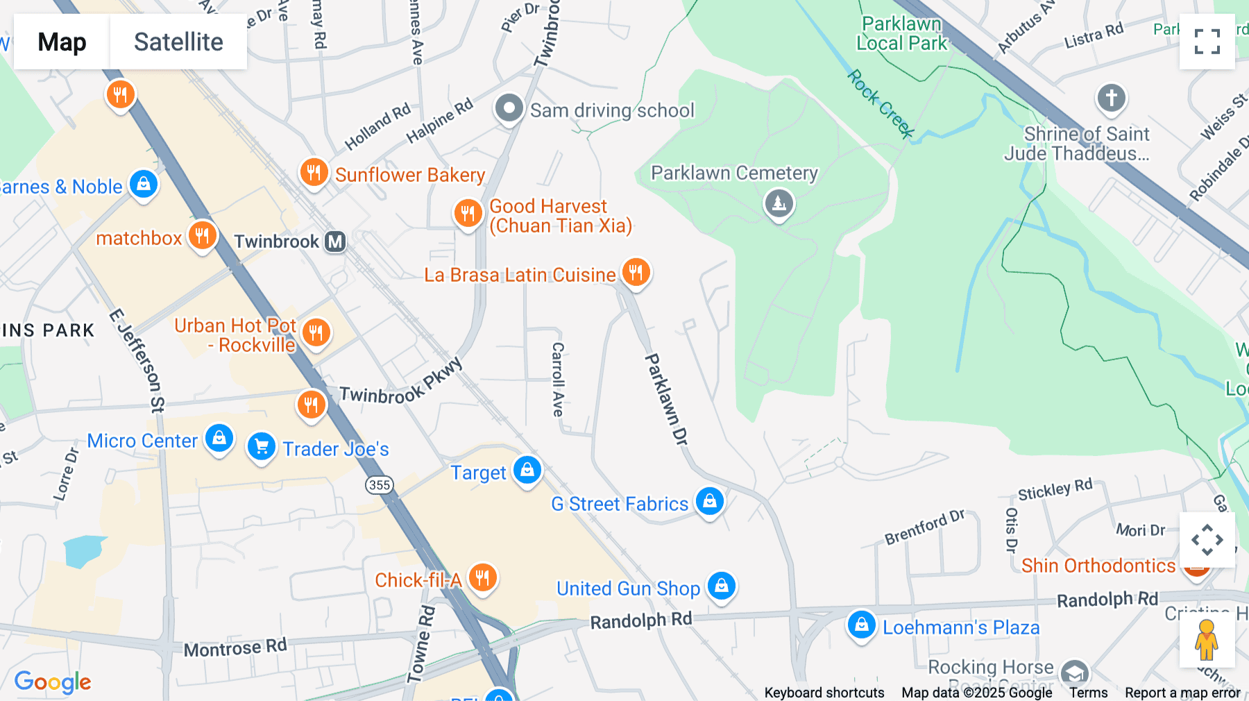 Click for interative map of 12358 Parklawn Dr., Bethesda